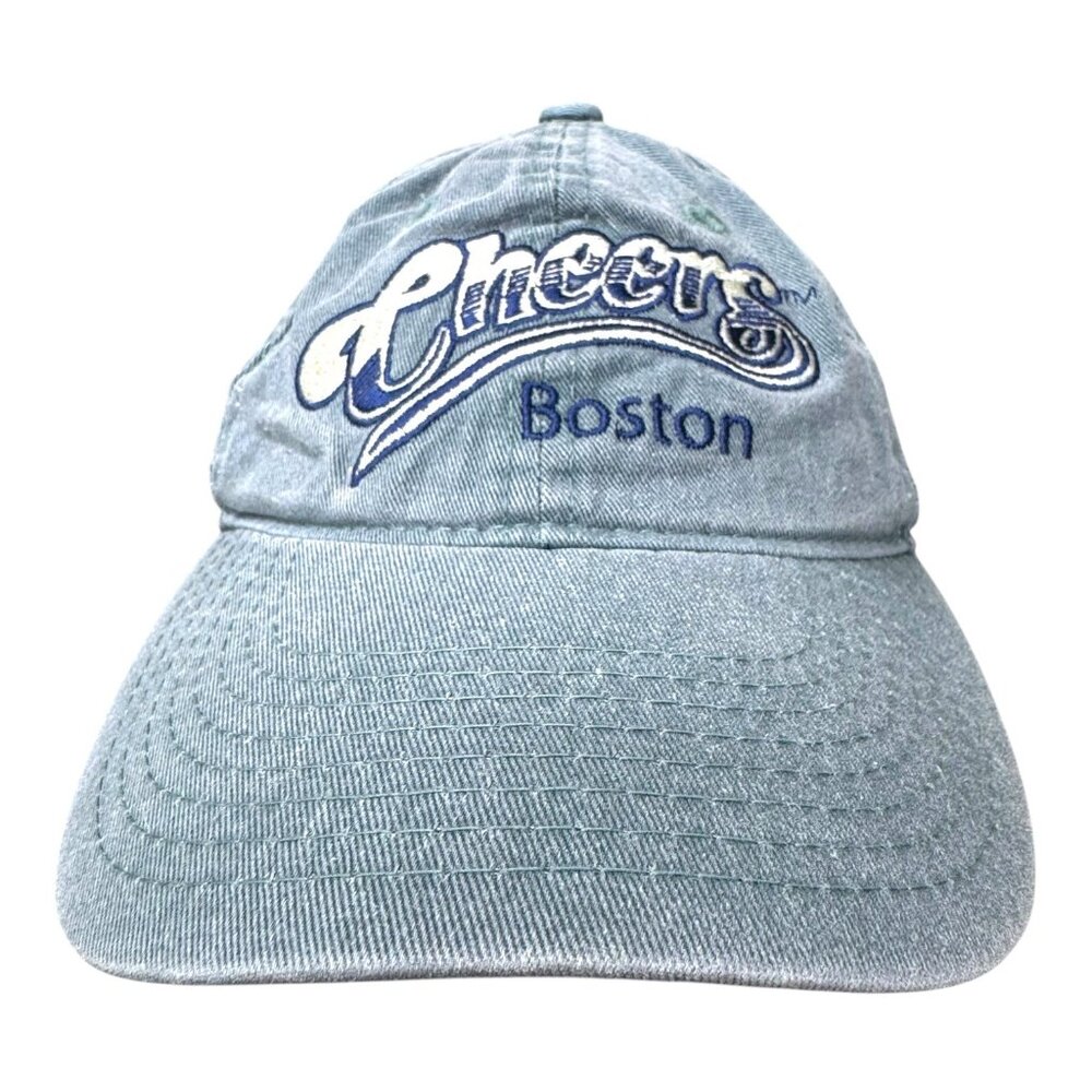 Vintage Cheers Boston Tv Show Licensed Washed Denim Baseball Cap Strapback Y2K
